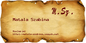 Matala Szabina névjegykártya